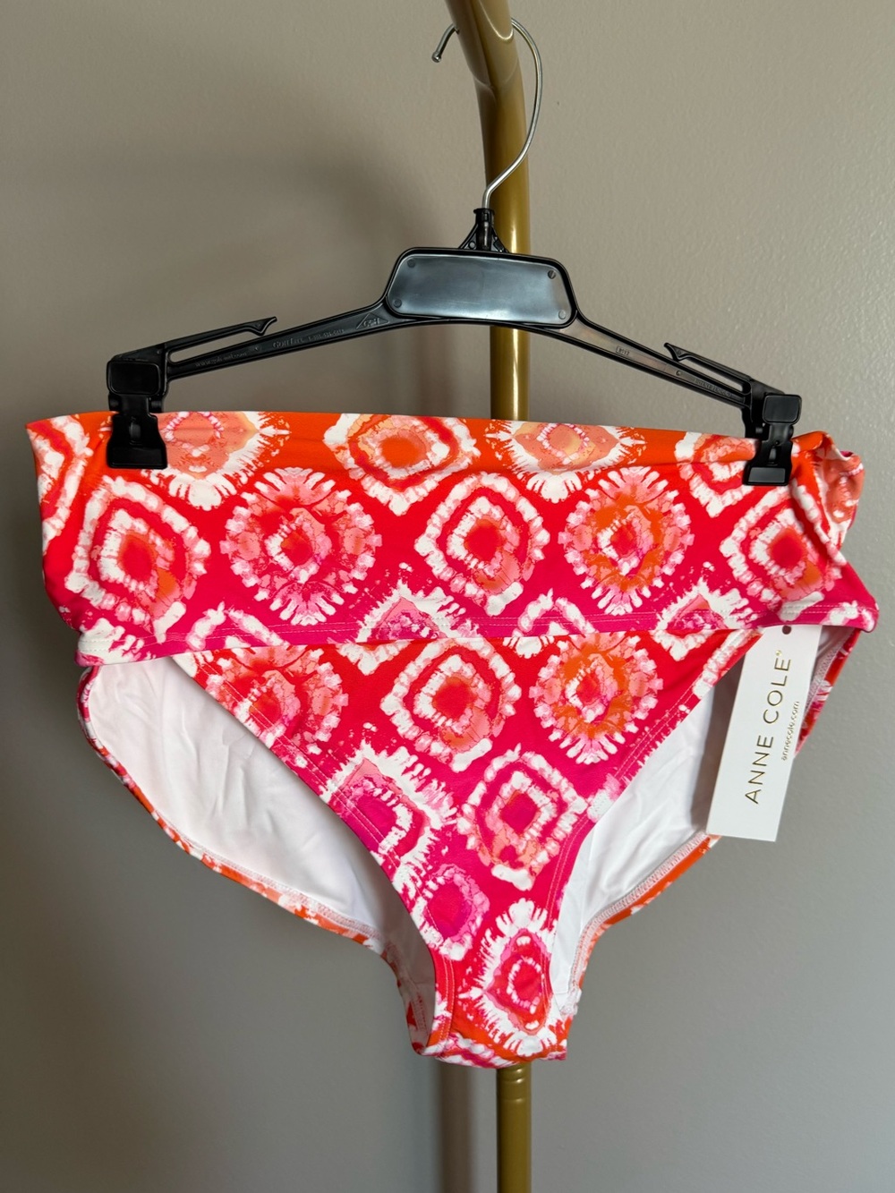 NWT Anne Cole Fold-Over High Waist Bikini Bottom – Multicolor Print (Large)